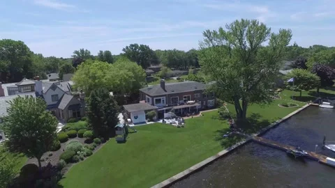 Drone Lake Side House Stock Footage 170718454