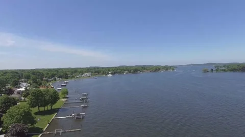 Drone Lake Side House Stock Footage 170718471