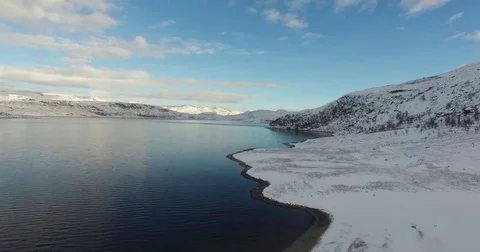 Drone Lake Winter Vídeos de archivo 78163430