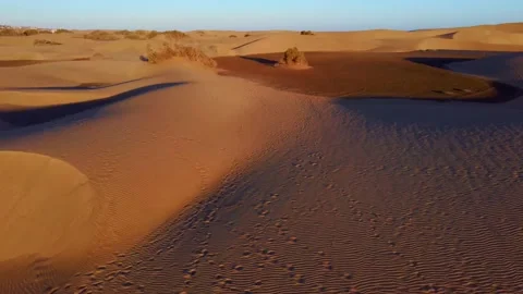 Drone landing in the desert Stock Footage 138755621