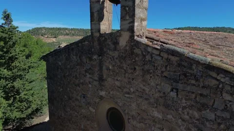 Drone Landing in front of Ermita de Sant Bonifaci Stock-Footage 286052140