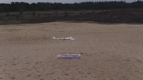 Drone landing horizontally Stock Footage