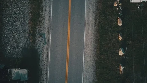 Drone landing on road Stock Footage 114020628