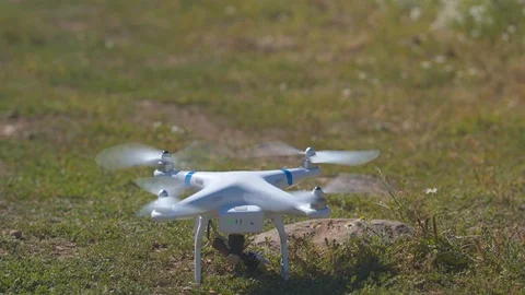 Drone Landing on a Rock Stock Footage 91736361
