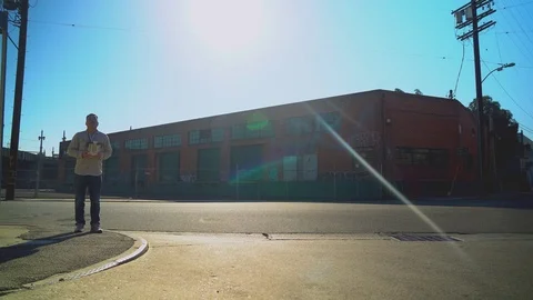 Drone Landing On Street Stock Footage 73093989