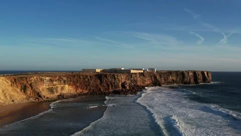 Drone landscape and coast view of Sagres in Algarve Portugal 動画素材 239444426