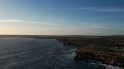 Drone landscape and coast view of Sagres in Algarve Portugal 動画素材 239444474
