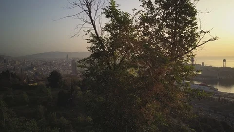 Drone Like Landscape of Barcelona Stock Footage 90785864
