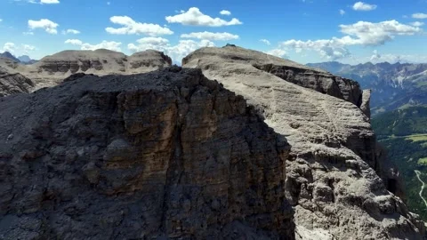Drone landscape of dolomites with some clouds Video stock 263267817