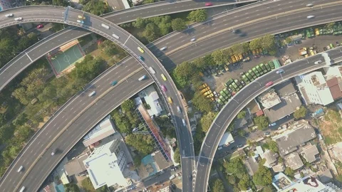 Drone lapse elevated road traffic. Stock Footage 73855779