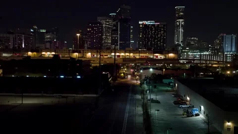 Drone Launch over Houston Downtown Stock Footage 329614576