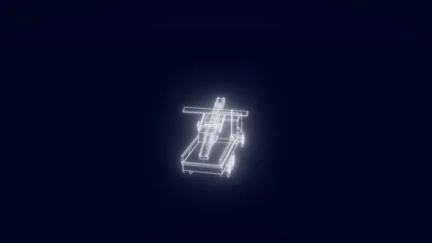 Drone launcher blueprint self assembling turntable technical drawing 3D Stock Footage 342241159