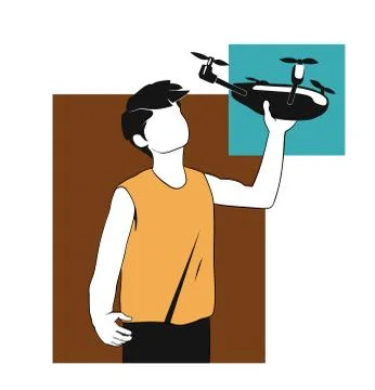 Drone launching Stock Illustration