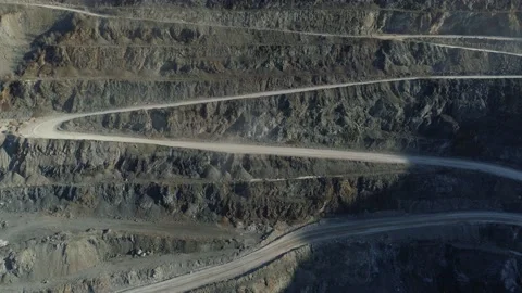 Drone lift Bor mining quarry  Russia only one boron deposit Industrial landscape Video stock 145768048