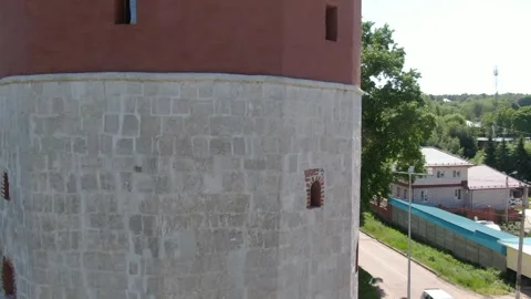 Drone lifting above kremlin wall Stock Footage 331829137
