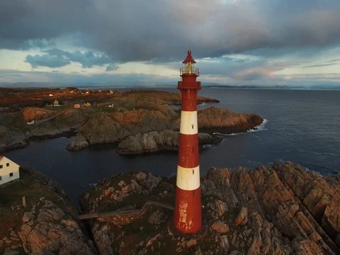 Drone. Lighthouse. Sunset. 4k Stock Footage 77974484