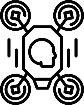 Drone Line Icon Design Stock Illustration
