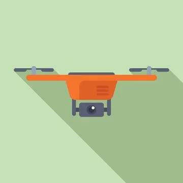 Drone livestream icon flat vector. Scene cinema operator Stock Illustration