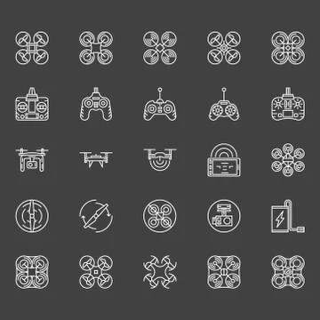 Drone logo set Stock Illustration