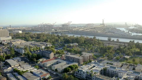 Drone Long Beach Bicycles 4K 24FPS Stock Footage 134306007