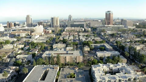Drone Long Beach Bicycles 4K 24FPS Stock Footage 134306101