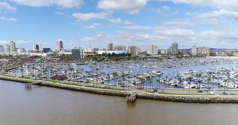 Drone Long Beach Stock Footage 104523703