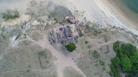 Drone Look Down Zoom In Mannar Sri Lanka Stock Footage 96783427