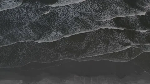 Drone looking down at waves aerial 5.4k 24fps D-Log footage Stock Footage 209618304