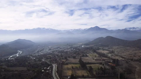 DRONE LOS ANDES CHILE AERIAL Stock Footage