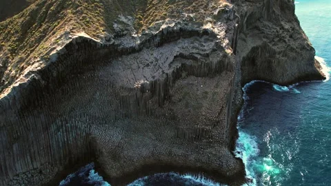 Drone Los Organos Basalt Columns In La Gomera Canary Islands Vídeo Stock 331144150