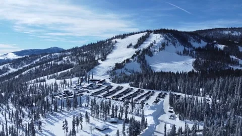 Drone Lost Trail ski Resort Stock Footage 310576391