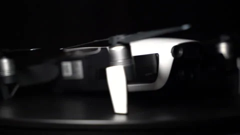 Drone in low dynamic light on a spinning stand 1 스톡 동영상 197419176