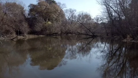 Drone low over creek Stock Footage 99606241