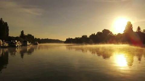 Drone low over water Stock Footage 161947036