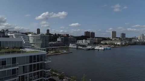 Drone Lowering Towards Terminal 库存影片 101666415