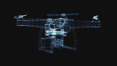 Drone of luminous lines and dots Stock Footage 128811979