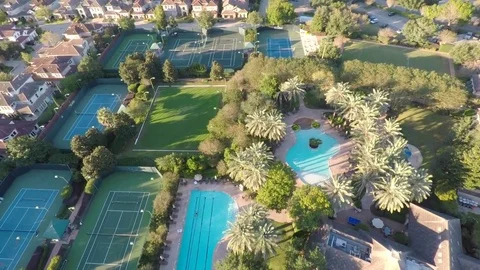 Drone Luxury Country Club Aerial Drone Stock Footage