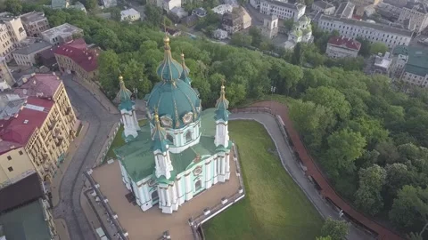 The drone makes a circular flight Video stock 152046683