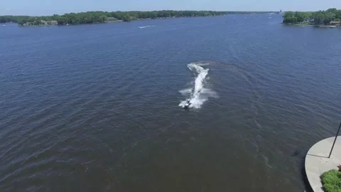Drone Man In Suit Jetski Stock Footage 170718460