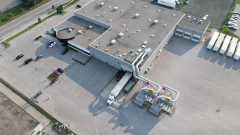Drone of Manufacturing Factory Video stock 159515643