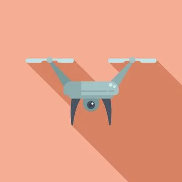 Drone map tech icon flat vector. Aerial land view Stock Illustration