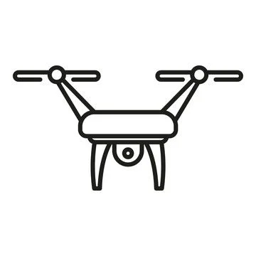 Drone map tech icon outline vector. Aerial land view Stock Illustration