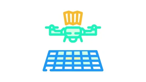 Drone mapping color icon animation Stock Footage 327267083