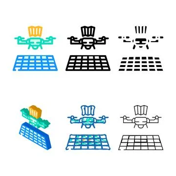 Drone mapping color icon edition vector Stock Illustration