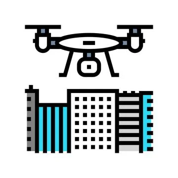Drone mapping color icon vector illustration Stock Illustration