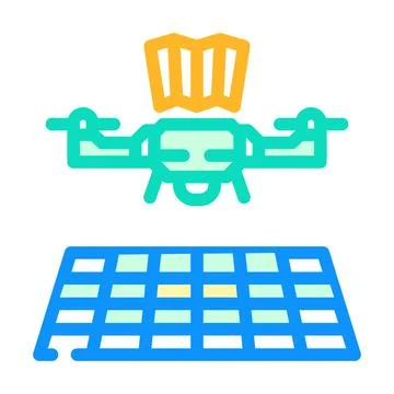 Drone mapping color icon vector illustration Stock Illustration