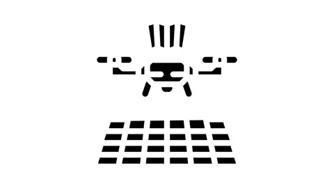 Drone mapping glyph icon animation Stock Footage 326743088