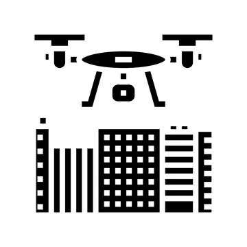 Drone mapping glyph icon vector illustration Stock Illustration