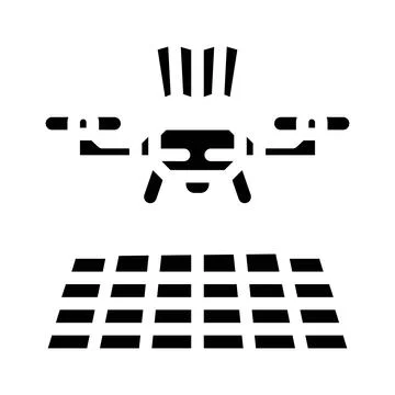 Drone mapping glyph icon vector illustration Stock Illustration