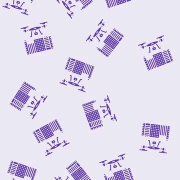 Drone mapping glyph seamless pattern Stock Illustration